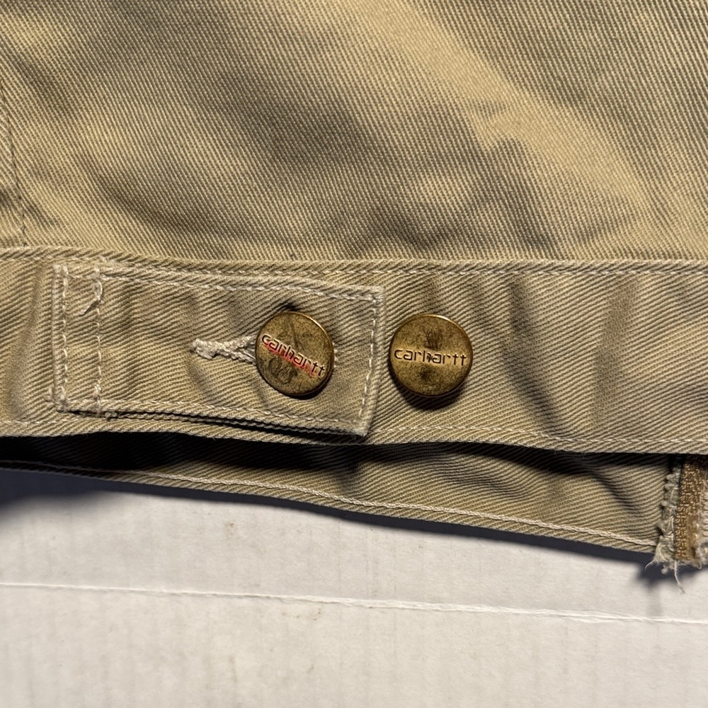CARHARTT Vintage Detroit Jacket Unlined Made in USA American Script Logo Tan S - Picture 9 of 14